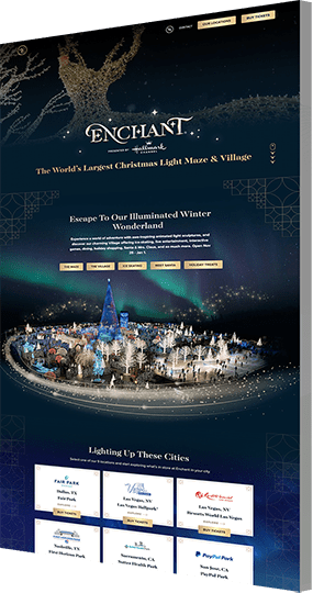 Web design company B2C project for Enchant Christmas